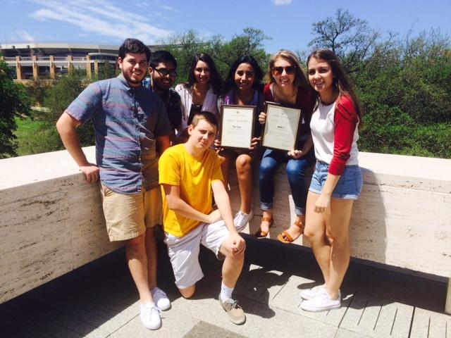 Yearbook staff members Isaac Monro, Giovanni Sabala, Jessica Vigil, Norma Salinas, Anne Penprase, Nicole Stuessy and Colin Mitchell attended the state journalism convention in Austin April 17-19.