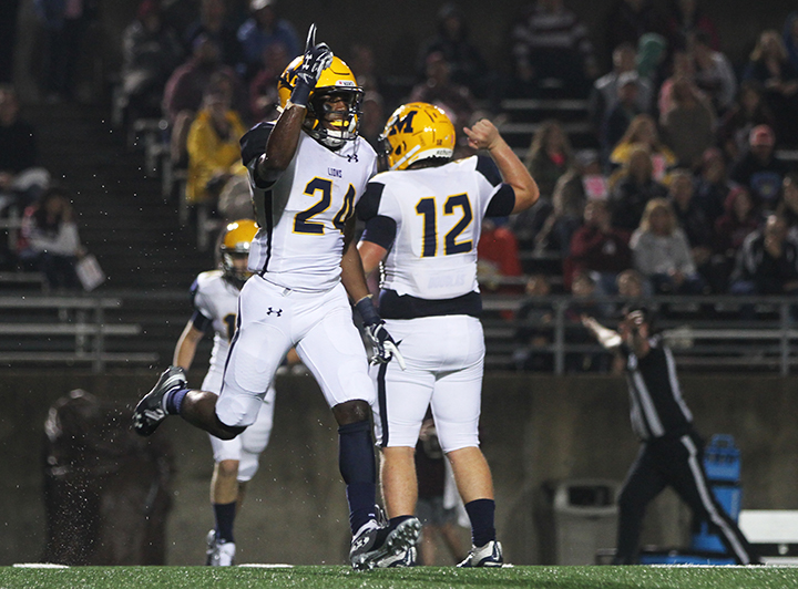 Andrew Pitts celebrates during the game against Plano.