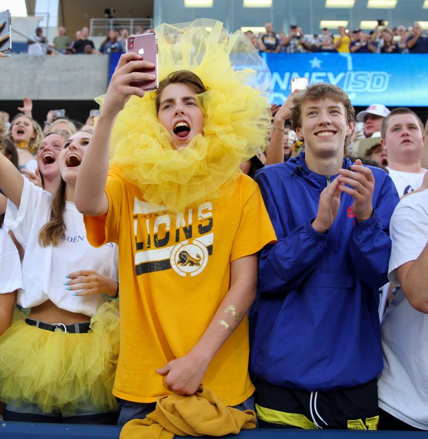 Jack Kirkham shows his excitement for the McKinney High Football Team.